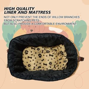 Cesta Trasera <span class=keywords><strong>para</strong></span> Bicicleta Yulin Jiafu <span class=keywords><strong>para</strong></span> Perros, Transportín de Mimbre <span class=keywords><strong>para</strong></span> Mascotas <span class=keywords><strong>para</strong></span> Perros Pequeños y <span class=keywords><strong>Gatos</strong></span> con <span class=keywords><strong>Rejilla</strong></span> <span class=keywords><strong>Protectora</strong></span> y Forro - Product Image 4