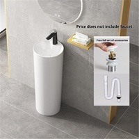 Lavabos sur pied en céramique au design moderne, carrés, pour villa, appartement, hôtel, finition brillante, faciles à nettoyer, autonomes, garantie 5 ans