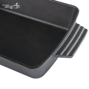 <span class=keywords><strong>Plat</strong></span> à lasagna <span class=keywords><strong>rectangulaire</strong></span> en fonte pré-culottée pour extérieur et intérieur, avec poignées, pour <span class=keywords><strong>gratin</strong></span> et casseroles, noir - Product Image 5