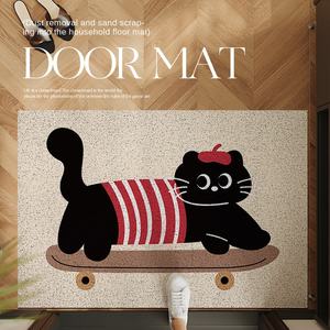 Alfombra de Entrada Moderna, Alfombra de PVC con Diseño Geométrico Lavable y Cortable, de 7.5mm de Grosor, para el Hogar - Product Image 3