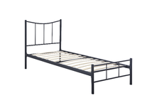 Lit semi-double en métal noir-208x129x100cm, taille du matelas 120x200cm