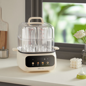 Vaporera eléctrica Bear de 10.3L y 1300W de doble capa con función de temporizador para cocinar al vapor y cocinar en general - Product Image 2