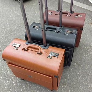 18 inç Pilot bavul poliüretan deri defter seyahat iş ofis bilgisayar evrak çantası yatılı Pilot bagaj için uygun - Product Image 1