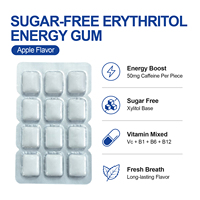 Chewing-gum personnalisé sans sucre à la stévia, fonctionnel, avec étiquette personnalisée, enrichi en probiotiques et en éléments diététiques