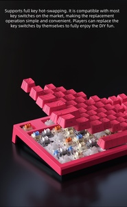 Teclado mecánico intercambiable en caliente LT84 Isometric Line para juegos y oficina, teclado con cable de montaje lateral con patrones grabados - Product Image 6