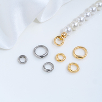 Anneau de connexion en métal artisanal en acier titane et or 14 carats à double trou, forme nez de cochon, pour dissimuler les cordons, pour bracelets et colliers DIY