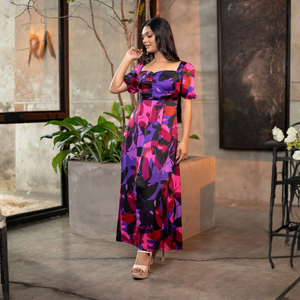 Vestido de Satén Elegante de Alta Calidad para Mujer, 50 Pulgadas, en Rosa, Negro y Morado - Product Image 2