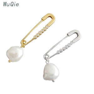Wuqie Unico <span class=keywords><strong>Argento</strong></span> 925 Completa CZ Pin Carta Clip di <span class=keywords><strong>Orecchini</strong></span> con Perla Barocca <span class=keywords><strong>Orecchini</strong></span> Gioielli In <span class=keywords><strong>Argento</strong></span> - Product Image 6