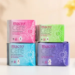 Macro Care Wholesale Manufacturing Cotton Anion Sanitary Pad Napkin For Women With Negative Ion