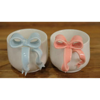 Ins nouveau girly arc poignée en céramique tasse à café Noël Saint Valentin couple cadeau ensemble personnalisé 3d mignon tasses pour les filles