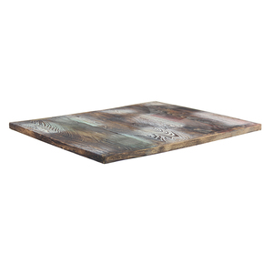 Industrial Style Restaurant Cafe Shop <strong>Solid</strong> Wooden <strong>Table</strong> <strong>Tops</strong> Bordered Desktop Elm <strong>Wood</strong> and Iron Dining <strong>Table</strong> - Product Image 1