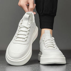 Luxury Brand Retro Lace-Up Tennis <b>Shoes</b> Solid Color Vulcanized Thick <b>Sole</b> Chunky Sneakers <b>Men</b> - Product Image 2