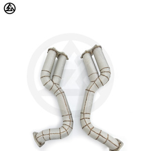 Tuyaux de liaison et tuyau de descente en acier inoxydable CSZ avec bouclier chauffant pour Porsche <span class=keywords><strong>718</strong></span> Cayman GT4/Spyder/<span class=keywords><strong>GTS</strong></span> 4.0L <span class=keywords><strong>2020</strong></span>- - Product Image 2