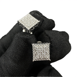 ต่างหูเพชรโมอิสซาไนต์ทรงบริลเลียนต์ เงินแท้ 925 ชุบทอง ดีไซน์ฮิปฮอป ได้รับการรับรอง คุณภาพเยี่ยม - Product Image 3