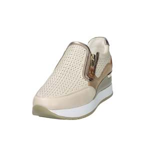 Sneakers Cinzia Soft da Donna Beige Perforate Slip-On con Suola Chunky - Product Image 1