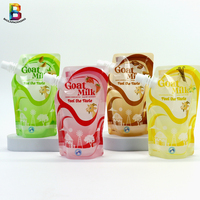 Pochettes Doypack personnalisables de 100 ml, 200 ml, 300 ml, 500 ml, de qualité alimentaire, stérilisables, avec bec verseur et dispositifs de sécurité pour purée