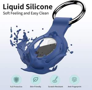 Funda de silicona para Apple <span class=keywords><strong>AirTag</strong></span> <span class=keywords><strong>con</strong></span> soporte para llavero, diseño antipérdida, a prueba de golpes y agua - Product Image 2