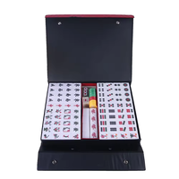 Jeu de Mahjong Personnalisé Double Couche en Acrylique avec Bord Doré, Motifs de Déesse de la Richesse et Fleurs, Tuiles de Mahjong Américaines, Jeu de Loisirs