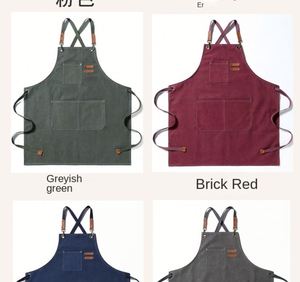 Delantal de trabajo de algodón grueso para manicura, barbacoa, cocina y uso doméstico, para comercio exterior - Product Image 1