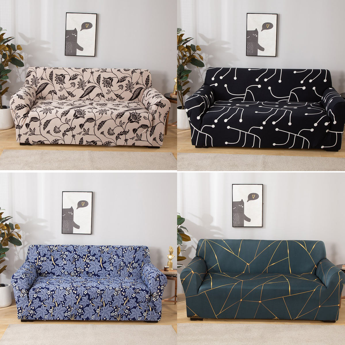 Funda elástica para sofá de plazas, cubierta de tela elástica para  muebles de exterior