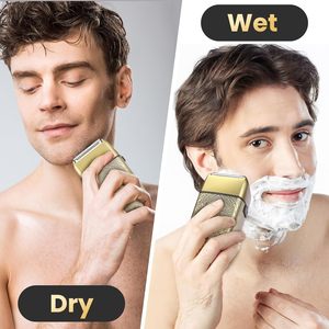 Afeitadora Eléctrica Profesional de Metal para Barba, Recargable, Inalámbrica, con Doble Cuchilla de Lámina Metálica para Hombres - Product Image 3