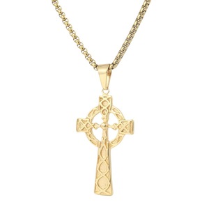 yunnique <b>Cross</b> Pendant Necklace Gold Zinc Alloy Geometric Design 60cm <b>Chain</b> Gift Jewelry - Product Image 5