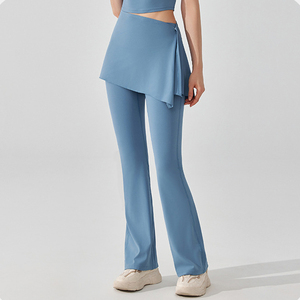 Nouveau design, <span class=keywords><strong>jupe</strong></span> de sport et de course à pied pour femmes nues, leggings de yoga deux pièces, tendance solide - Product Image 5