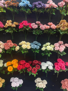 <span class=keywords><strong>LO</strong></span>-205バレンタインデー用9-11レイヤー花びら7-9ヘッドホワイトピンクシルクウェディングバックドロップ人工ダイヤモンドバラ - Product Image 3