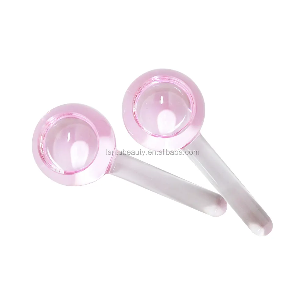 Hot Sales OEM Premium Custom Private Label Frozen Cryo Cooling Massager Pink Ice Globes for Face