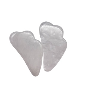High Quality White Crystal Jade Gua Sha Stone Custom Logo Face Application <b>Massager</b> for Skin Tightening - Product Image 1