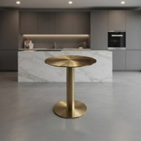 Table d'appoint/finale moderne en acier inoxydable, support rond commercial pour pédicure, doré, pour salon de beauté, mobilier de salon, maison, hôtel