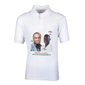 Africa Cheap white polo tshirst Promotional Political Voting Election 120 GSM Free Size Election Campaign Tshirt