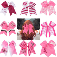 Accessoires pour cheveux tendance et créatifs pour la Journée mondiale de la lutte contre le SIDA, nœud rouge de 7 pouces, élastique à cheveux rose