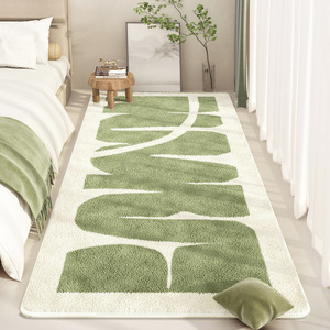 Alfombra Rectangular Abstracta Verde Fresca de Fibra de Poliéster Acolchada para el Hogar, Dormitorio, Sala de Estar - Product Image 3