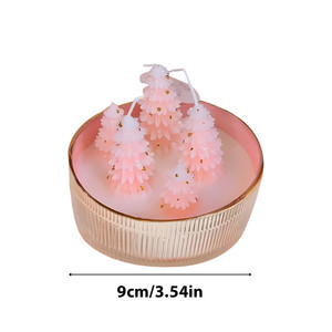 Christmas Tree Candles Pink Scented Holiday Decor 3 Wick Customized Shape - Product Image 2