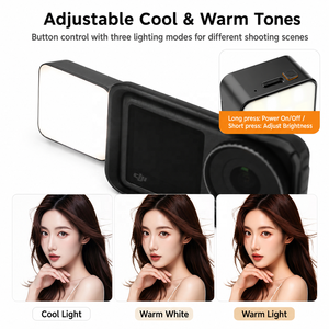 Lumière d'appoint magnétique compatible avec DJI Osmo Pocket 3, <span class=keywords><strong>Action</strong></span> 5 Pro/4, éclairage vidéo <span class=keywords><strong>LED</strong></span>, lumière de vlog à griffe froide - Product Image 5