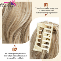 Extension de cheveux queue de cheval pour femmes blanches, 12 pouces, fibre synthétique résistante à la chaleur, avec pince, en promotion.
