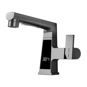 Robinet thermostatique à poignée unique, à poser sur le comptoir, avec valve en céramique, robinet de cuisine contemporain avec affichage numérique - Product Image 3