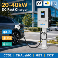 Cargador de Pared para Vehículos Eléctricos Deedian de 20KW, 30KW, 40KW, CCS2 GBT, Estación de Carga Rápida, Aplicación Inteligente OCPP, para Espacios Comerciales, OEM