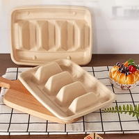 Plateau à tacos de canne à sucre jetable biodégradable Plateau à nourriture jetable à 5 compartiments