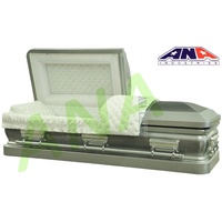 Ataúd y ataúd funerario de madera y metal del nuevo diseño del estilo estadounidense de la venta caliente de ANA