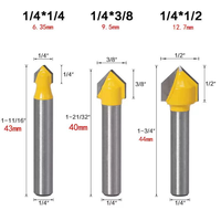 Huhao 6 mm 90 degrés V rainure en aluminium routeur peu outils pour sculpter ACP 108 V peu pour couper la feuille d'aluminium