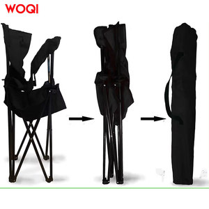 Silla plegable de playa Woqi, tela Oxford negra, silla portátil para camping y senderismo, para relajarse - Product Image 5