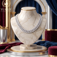 Collier cubain de luxe en argent 925 plaqué or 18 carats avec diamants Moissanite, chaîne à maillons épais pour homme, style hip-hop, personnalisable OEM, vente en gros