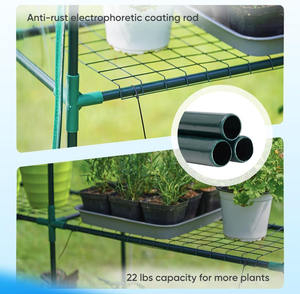 Kit de invernadero de servicio pesado con ventanas laterales de malla Marco de metal para jardines de tomates al aire libre - Product Image 4