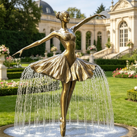 Sculpture d'extérieur en laiton représentant une ballerine, fontaine décorative pour jardin, à vendre