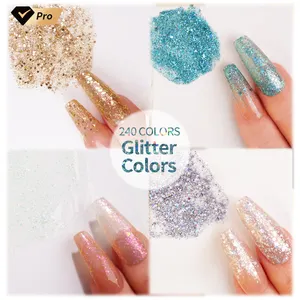 R S Kutek Gel tiga langkah Uv Gel kualitas tinggi kustom LOGO 240 warna Glitter Gel warna