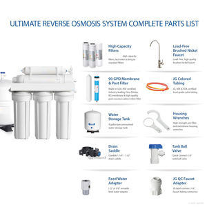 Filtre à osmose inverse 100 GPD, purificateur d'eau alcaline 1 à 6 étapes, filtre à eau avec charbon actif et reminéralisation PH9.5 - Product Image 4