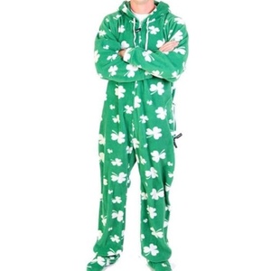 <strong>Men</strong> Coral Fleece Hooded <strong>Onesie</strong> With Pockets Custom Print Pattern One Piece Loungewear - Product Image 4
