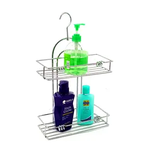 Customize Bathroom Accessories Corner Shower Shelf Chrome Plated Stainless Steel Shampoo Caddy Bathroom Items Storage Rack